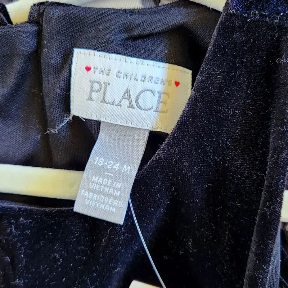 The Children's Place Monochrome Baby Girl Party Dress with Bow Detail